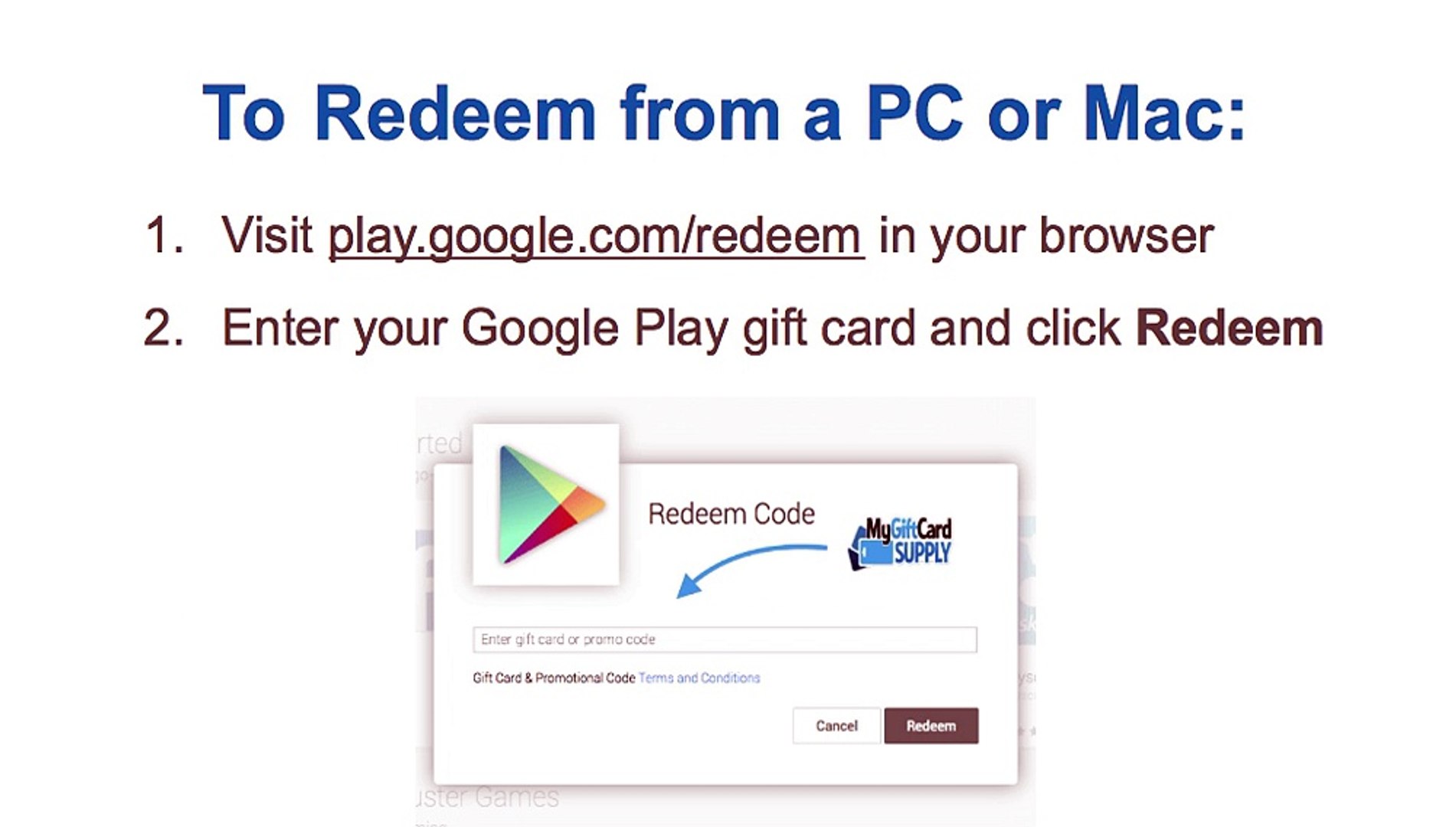 How to Redeem Your Google Play Gift Card - MyGiftCardSupply