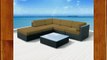 Luxxella Patio Beruni Outdoor Wicker Furniture 6-Piece All Weather Couch Sectional Sofa Set