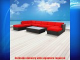 Luxxella Patio Mallina Outdoor Wicker Furniture 9-Piece All Weather Couch Sofa Set Red