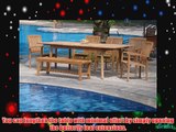 New 7 Pc Luxurious Grade-A Teak Dining Set - 94 Double Extension Rectangle Table 5 Stacking
