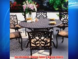 Darlee Santa Monica Cast Aluminum Outdoor Patio Dining Set With Cushions - 60 Inch Round -
