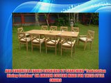 Granada 11 Pc Luxurious Grade-A Teak Wood Dining Set : Large 117 Rectangle Table And 10 Stacking