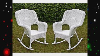 International Caravan Monaco All-Weather Wicker Outdoor Rocker - Set of 2 White Wicker