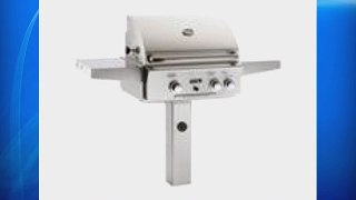 American Outdoor Grill 24NG 24 in. In ground Post Grill with Rotisserie Backburner and Warming