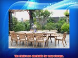 New 11 Pc Luxurious Grade-A Teak Dining Set - Large 117 Rectangle Table and 10 Stacking Arbor