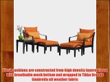 RST Brands Astoria 5-Piece Club Chair and Ottoman Set with Tikka Orange Cushions