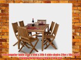 Amazonia Teak Rotterdam 7-Piece Teak Dining Rectangular Set