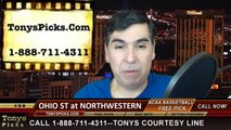 Northwestern Wildcats vs. Ohio St Buckeyes Free Pick Prediction NCAA College Basketball Odds Preview 1-22-2015