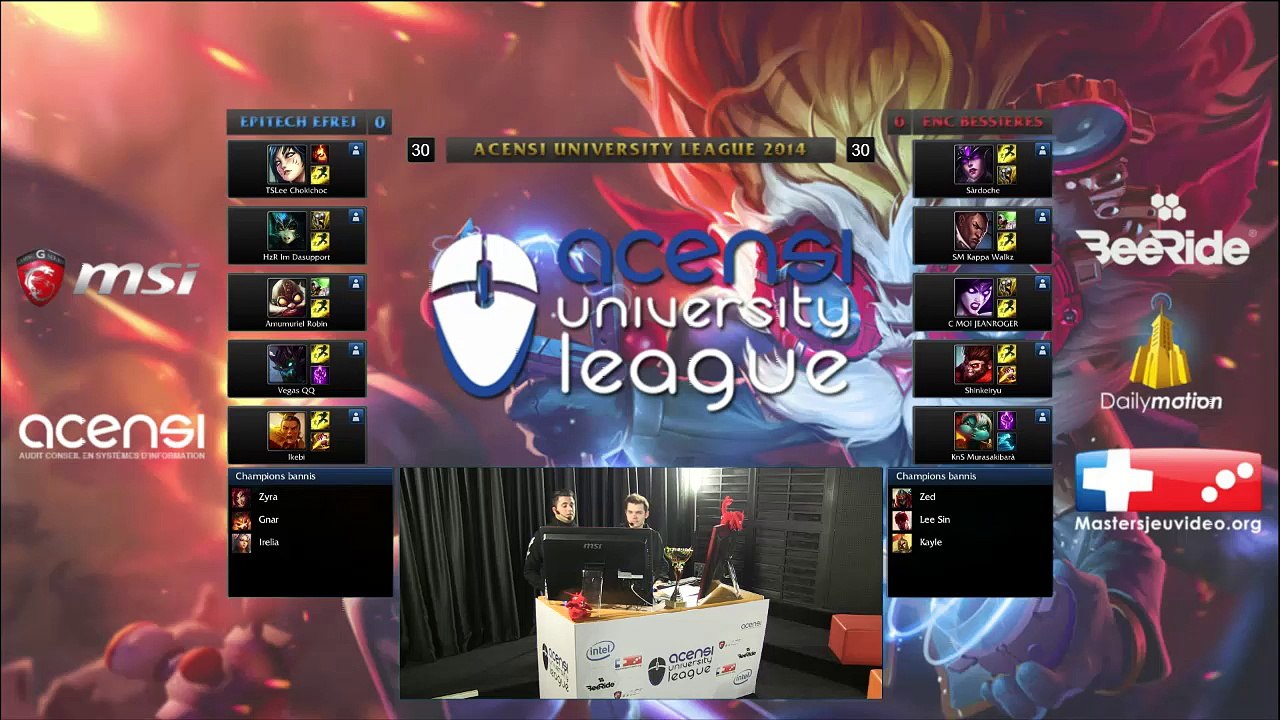 Grande Finale League of Legends Partie 1 - Epitech EFREI vs ENC Bessière - ACENSI University League