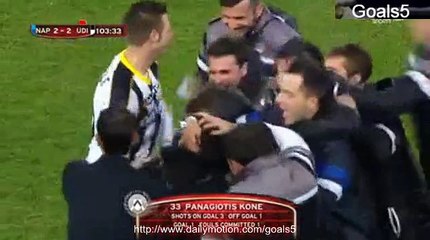 Kone P Goal Napoli 2 - 2 Udinese Coppa Italia 22-1-2015