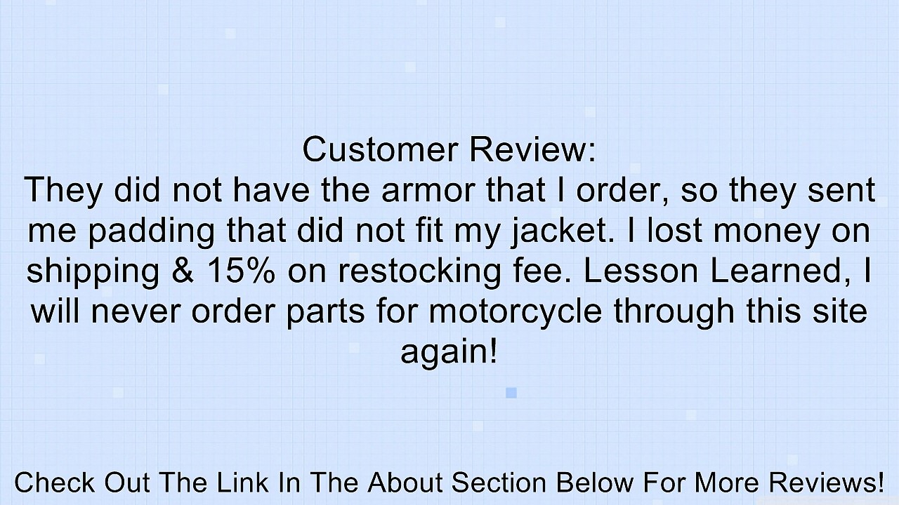 Joe Rocket C.E. Standard Elbow-Knee Armor - Large/Black Review