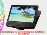 Sylvania 10-Inch Portable DVD Player 5 Hour Rechargeable Battery Swivel Screen with USB/SD