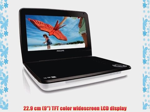 Philips PD9030/37 9-Inch Portable DVD Player (White/Black)