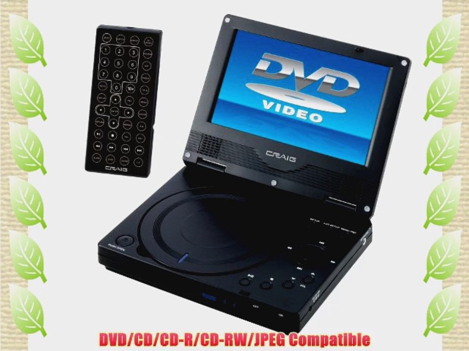 Vextra 7-Inch Portable DVD/CD Player with Remote Black (CTFT716)