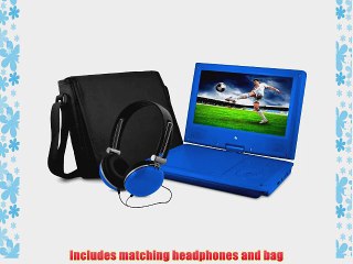 Ematic EPD909BU 9-Inch Portable DVD Player with Matching Headphones and Bag (Blue)