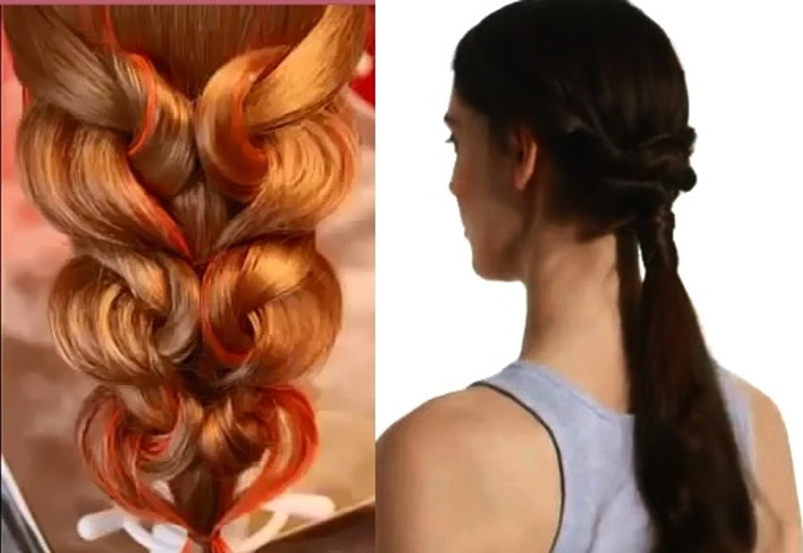 Low Ponytail with Twist and Wrap Around Knotted Braid Tutorial - video  Dailymotion