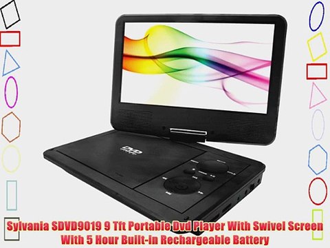 Sylvania SDVD9019 9 Tft Portable Dvd Player With Swivel Screen With 5 Hour Built-in Rechargeable