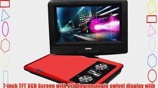 Impecca DVP775 7 Inch Swivel Screen Portable Dvd Player (Red)