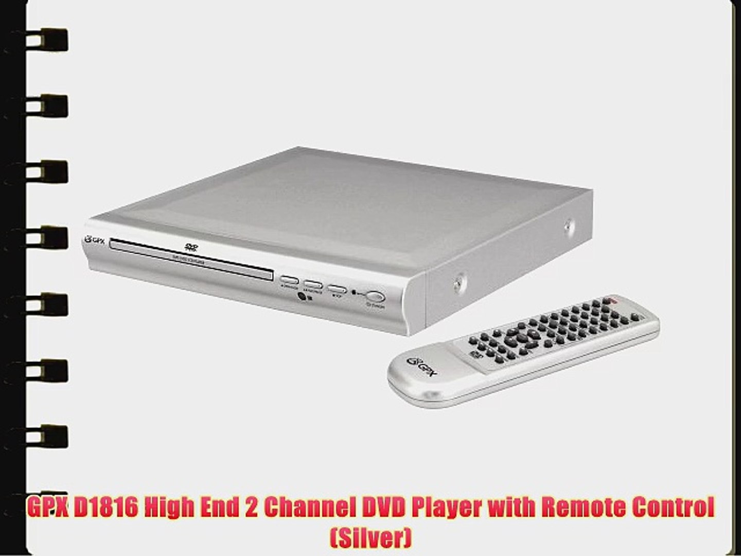 GPX D1816 High End 2 Channel DVD Player with Remote Control (Silver) -  video Dailymotion