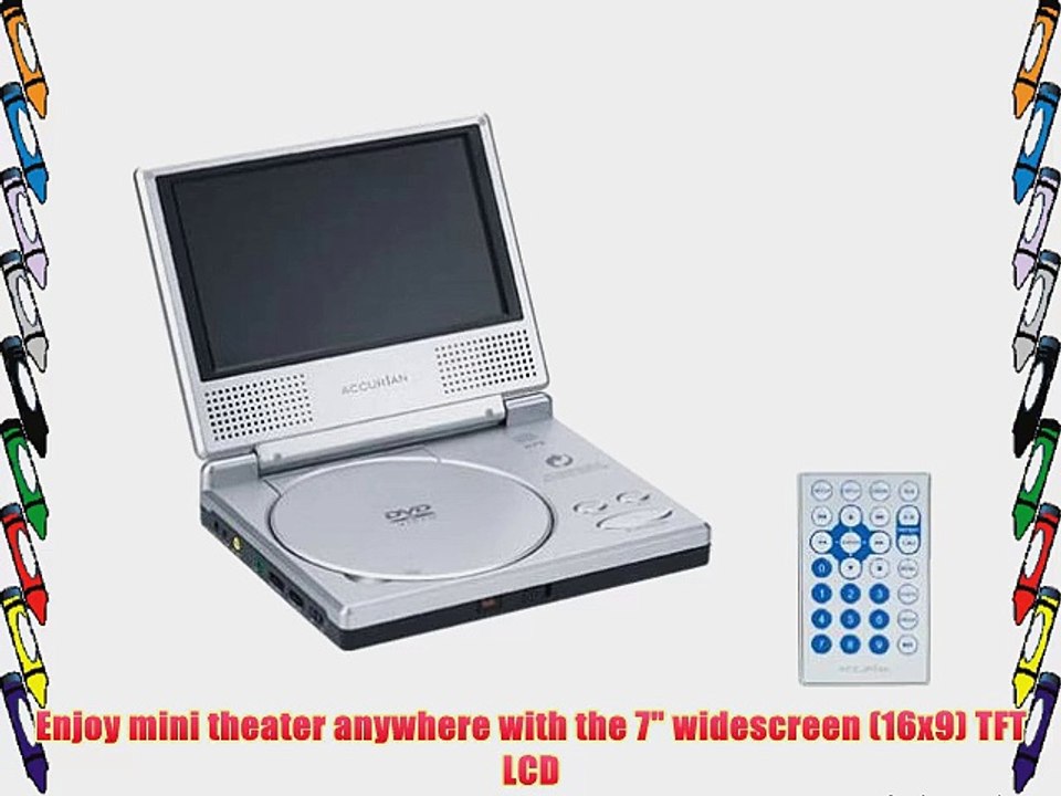 Accurian APD3955 7Inch Widescreen Portable DVD Player video Dailymotion