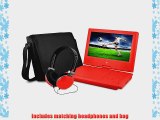 Ematic EPD909RD 9-Inch Portable DVD Player with Matching Headphones and Bag (Red)