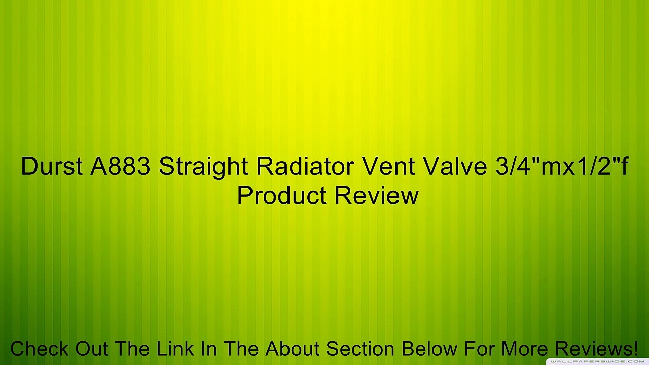 Durst A883 Straight Radiator Vent Valve 3/4"mx1/2"f Review