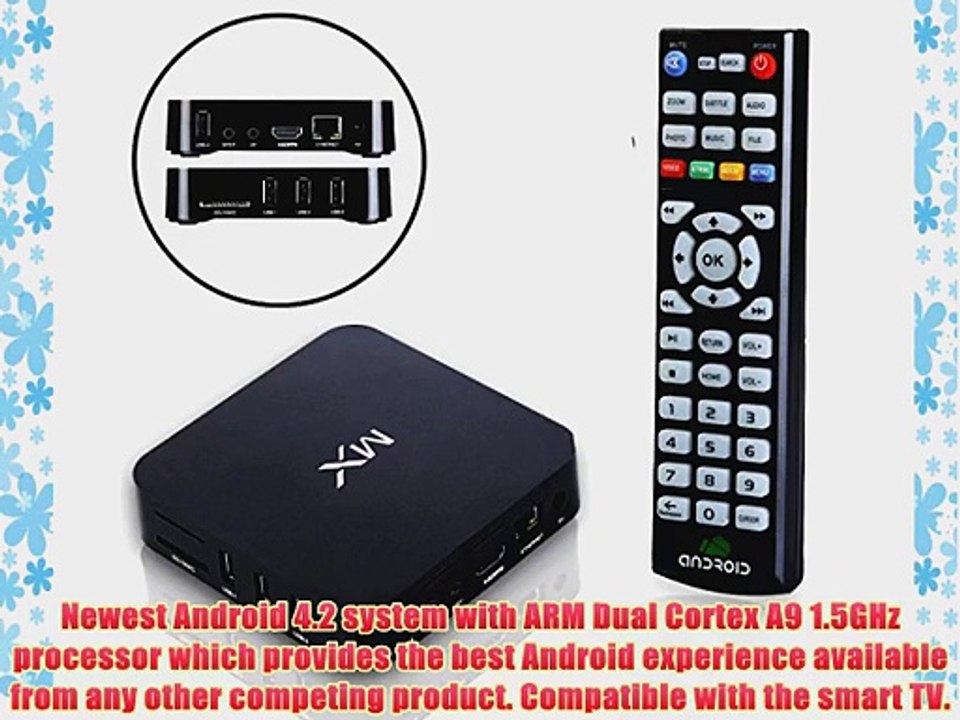 Blusmart MX Android 4.2.2 Jelly Bean ARM Dual Core Cortex A9 Streaming Mini G-Box Smart TV