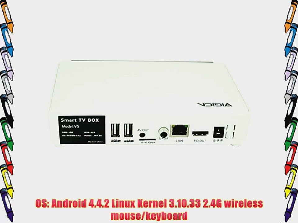 Vigica V5 Xbmc Quad Core Android 4.4.2 Smart Tv Box Wifi Hdmi 1080p Media Player Amlogic S805