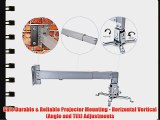 Pyle PRJWM8 Universal Projector Holder Wall Mount with Telescoping Length Angle and Tilt Adjustment