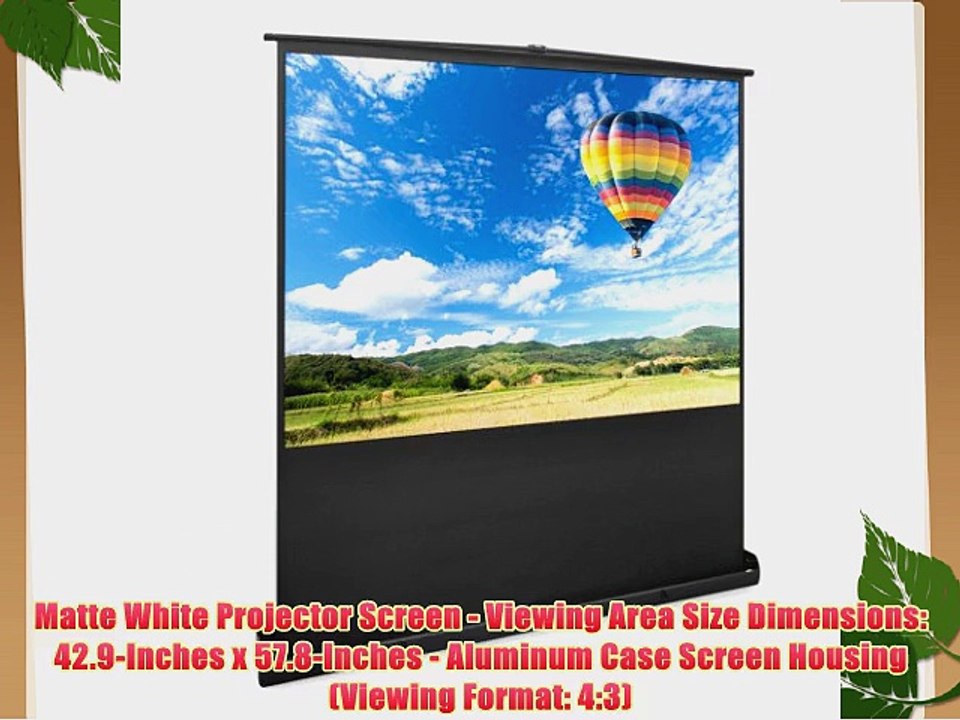 Pyle PRJSF7208 72-Inch Floor Standing Portable Roll-Up Pull-Out Projector Screen Matte White