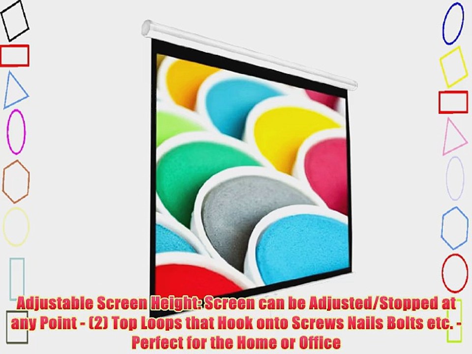 Pyle PRJSM9406 Universal 84-Inch Roll-Down Pull-Down Manual Projection Screen (50.3 x 67.3)