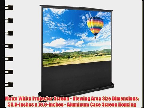 Pyle PRJSF1009 100-Inch Floor Standing Portable Easy Roll-Up Pull-Out Projection Screen Matte