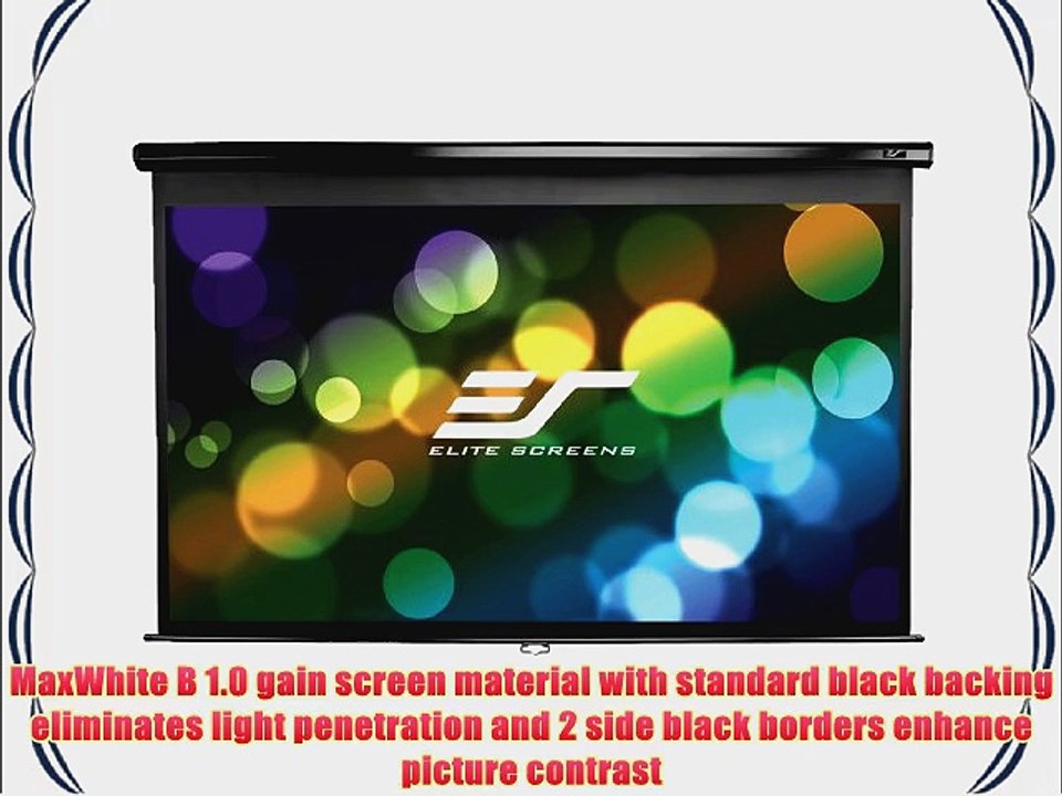 Elite Screens Manual B Pull Down Projection Screen (120 Diagonal 16:10)