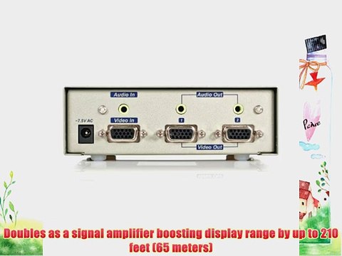 StarTech.com 2 Port High Resolution VGA Video Splitter with Audio - 400 MHz