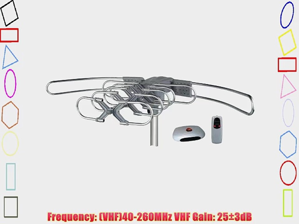 Esky? HG-831 Remote Control HDTV Outdoor Antenna UHF(30?3dB) VHF (25?3dB) 360 Degree Rotation