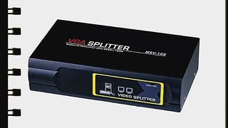 Monoprice 2-Way SVGA VGA Splitter Amplifier Multiplier 400 MHz - Black (No Logo)