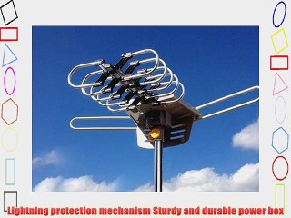 Esky? Amplified HD Digital Outdoor HDTV Antenna with Motorized 360 Degree Rotation UHF/VHF/FM