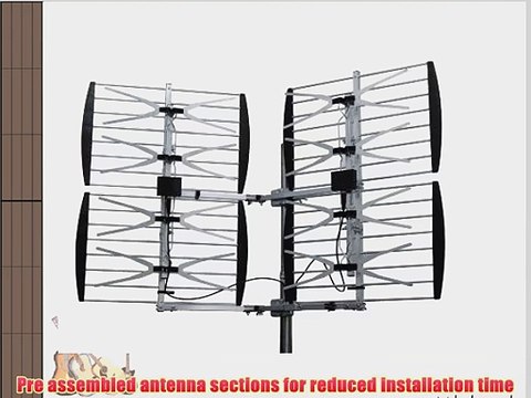 Dual Quad Bay Outdoor HDTV/DTV/UHF Bowtie Television Antenna