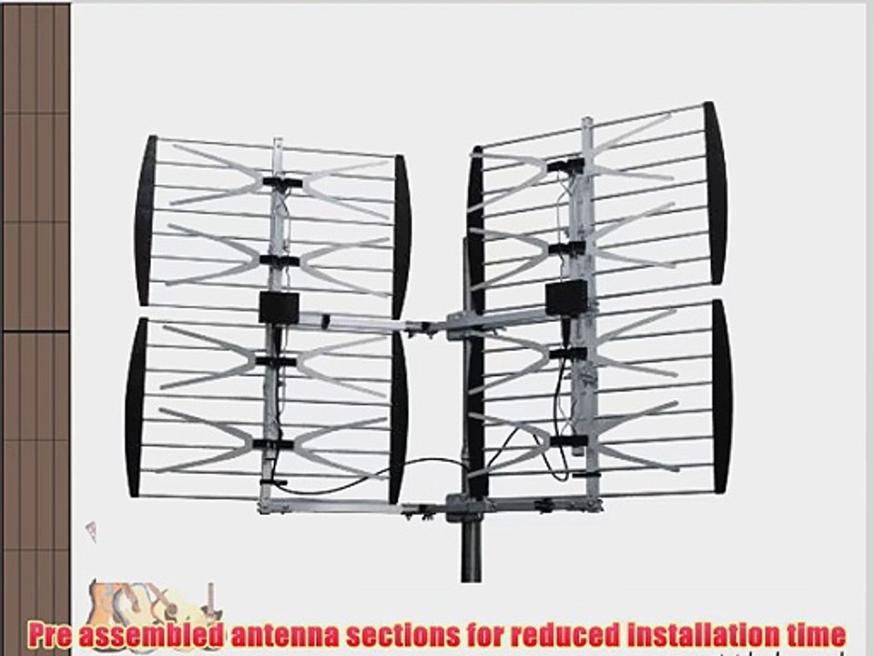Dual Quad Bay Outdoor HDTV/DTV/UHF Bowtie Television Antenna