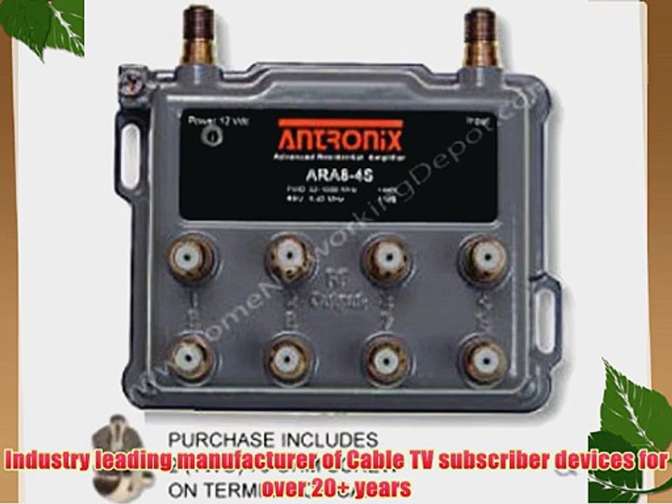 Amplifier Cable TV RF Broadband 4dB Gain Eight Outputs 5-1002Mhz w/ Power Adapter