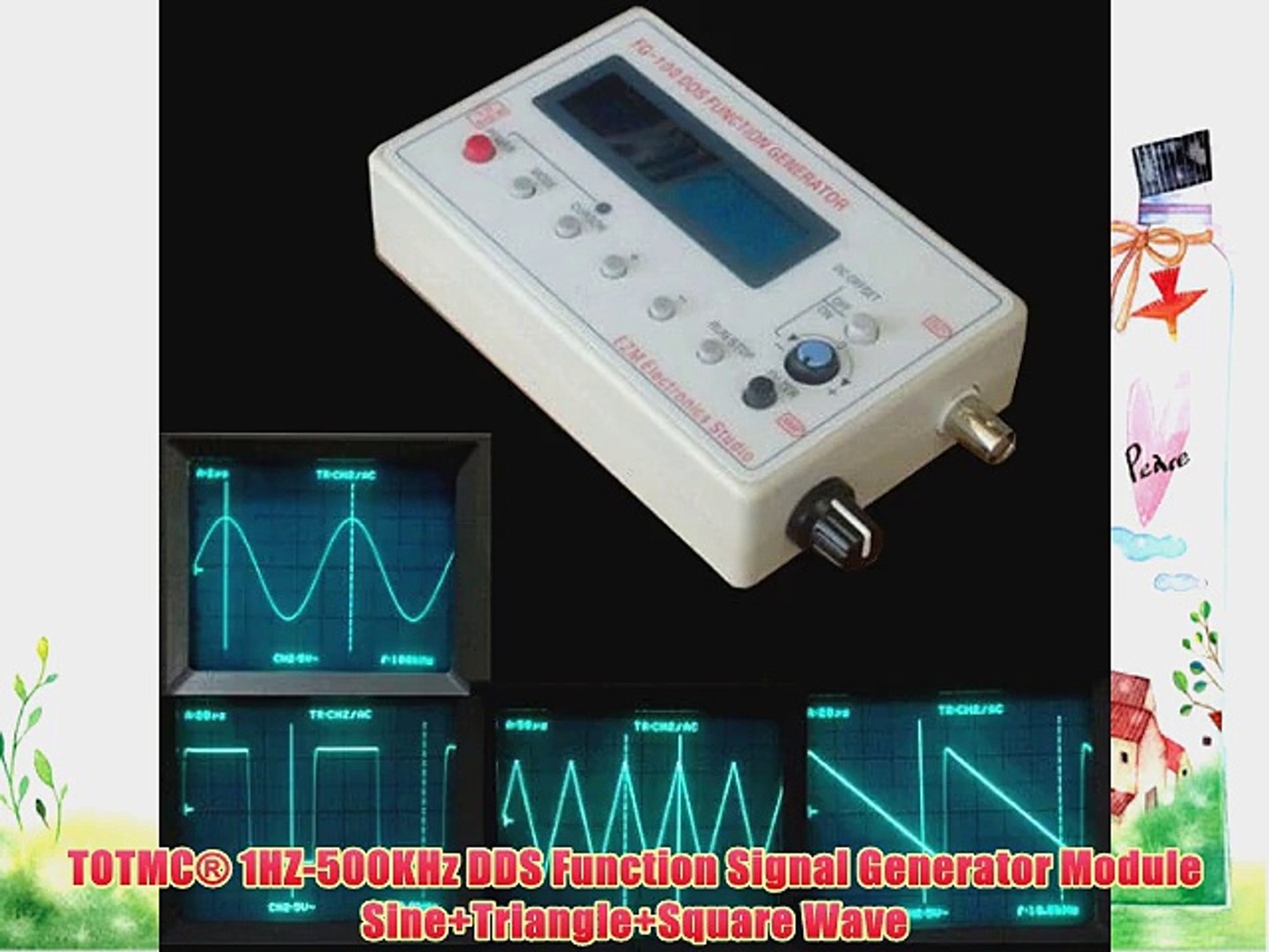 DDS Funktion Signal Generator Sine+Triangle Frequenz Frequency 1HZ-500KHz BAF 