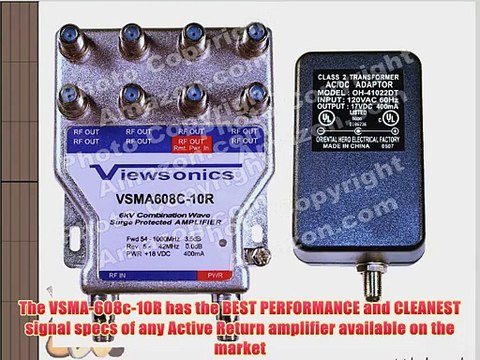 Viewsonics VSMA608C-10R 8-Port TV Signal Booster/Amplifier with Active Return Path (Retail