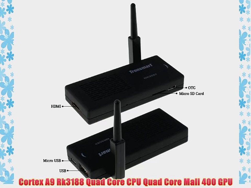 Tronsmart MK908II Smart TV Dongle Mini PC TV Box RK3188t Quad Core 2G/8G Bluetooth Black