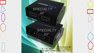 1x2 HDMI Distribution Amplifier Amp Splitter Multiplier 3D Capable 1080p 1.3V HDCP