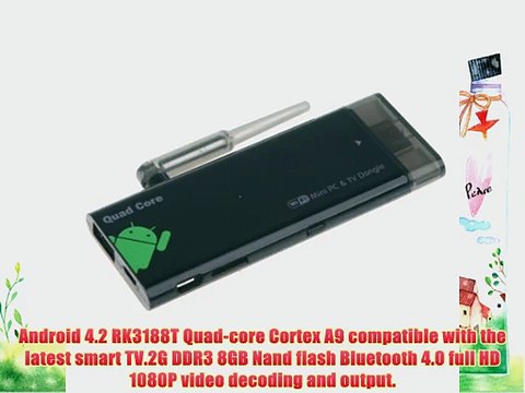 Andoer CX919 Android 4.2 Mini PC Box TV Stick Quad Core 2G/8GB Bluetooth 1080P with External