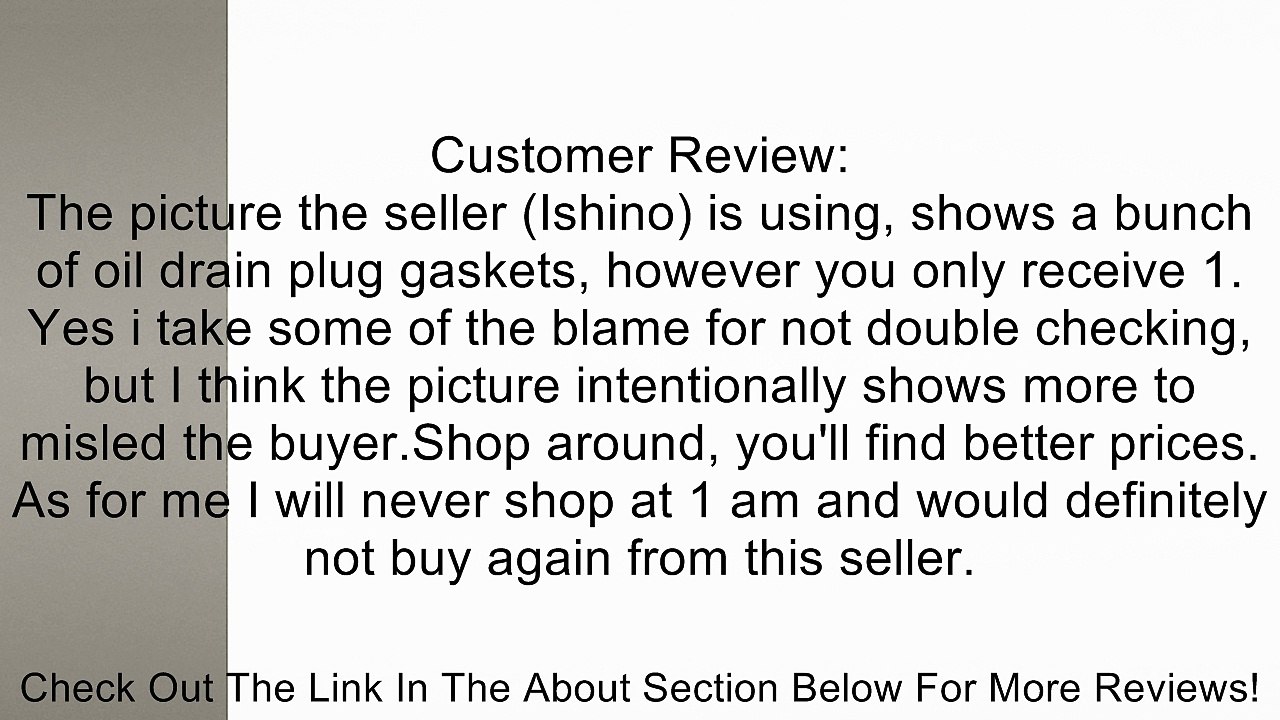 Ishino Oil Drain Plug Gasket Review