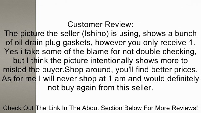 Ishino Oil Drain Plug Gasket Review