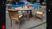 New 5 Pc Luxurious Grade-A Teak Dining Set - 52 Round Table and 4 Stacking Arbor Arm Chairs