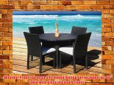 Outdoor Patio Wicker Furniture New Resin 5-Piece Round Dining Table