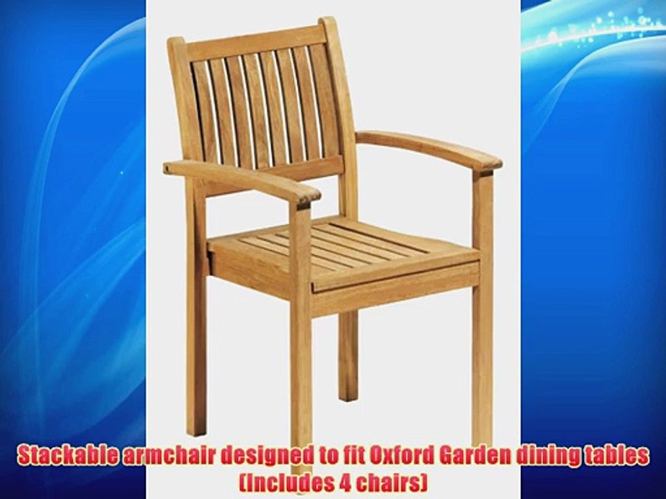 Oxford Garden Warwick Shorea Stacking Armchair 4-Pack
